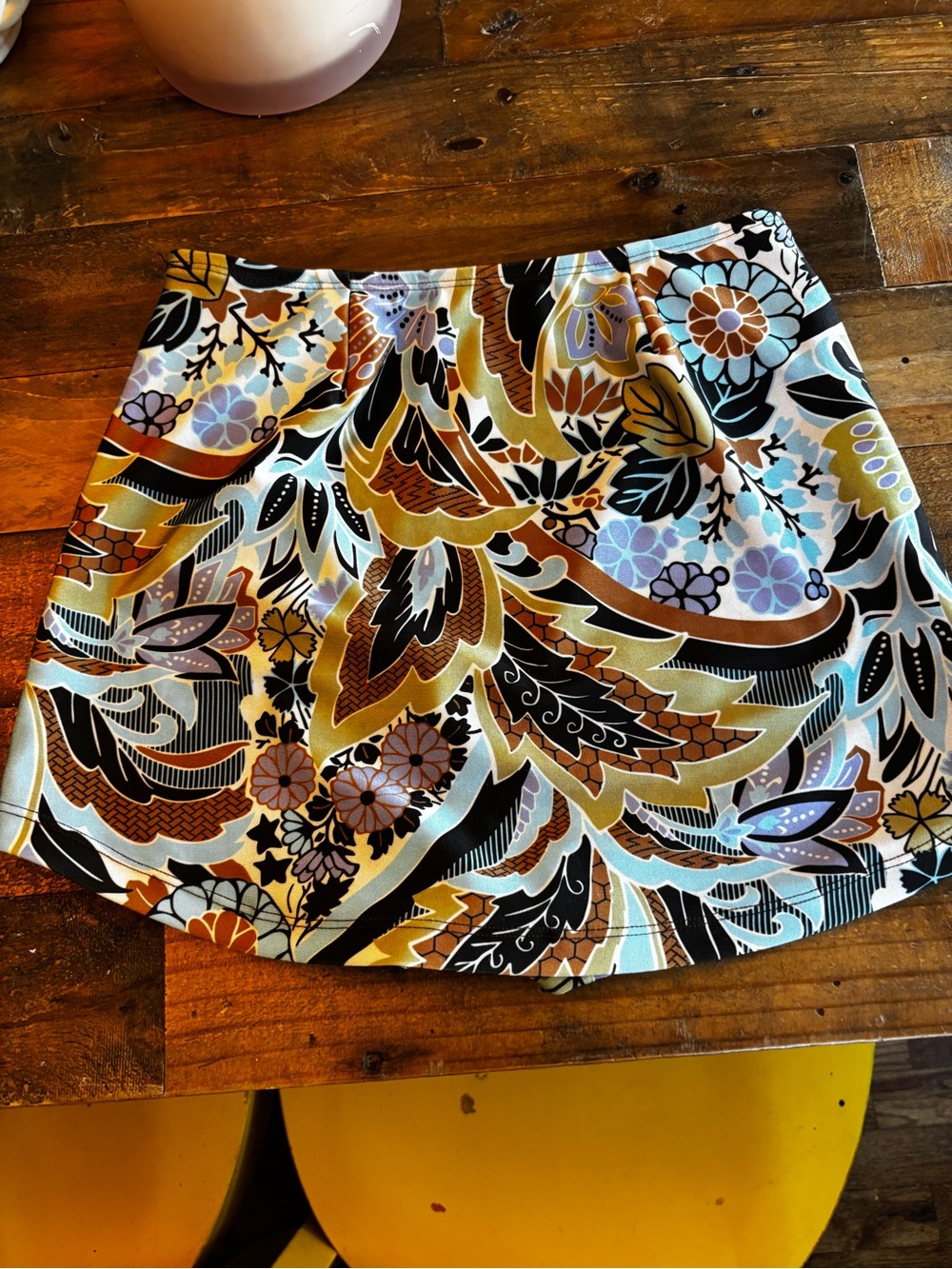 Seea Floral Paisley Bikini Bottoms in Black, Brown & Blue
